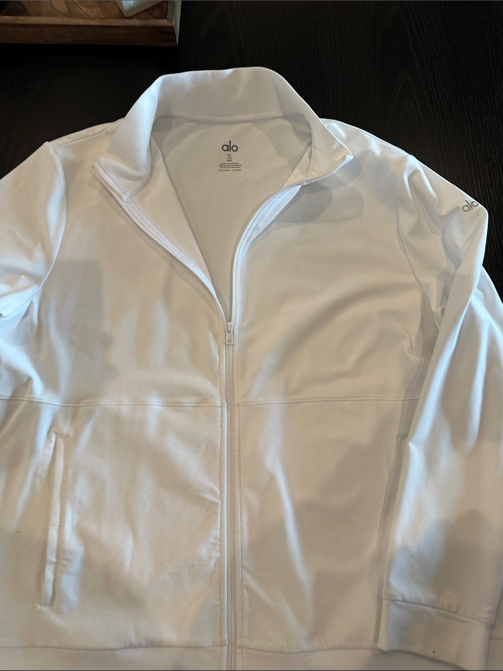 ALO Yoga Men's White Lightweight Zip-Front Jacket